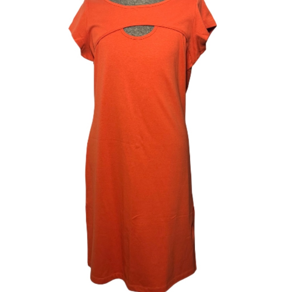 One Step Ahead Orange Sheath Short Sleeve Cotton Dress Size 3X NWT